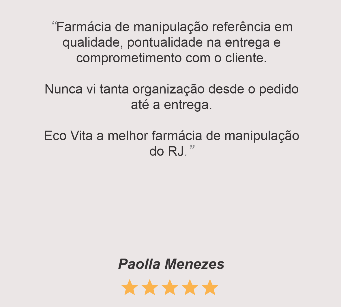 Depoimento de Clientes Ecovita Farma